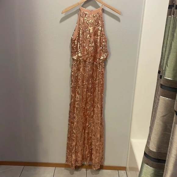 Donna Morgan woman’s rose gold Tiffany gown - Picture 2 of 10